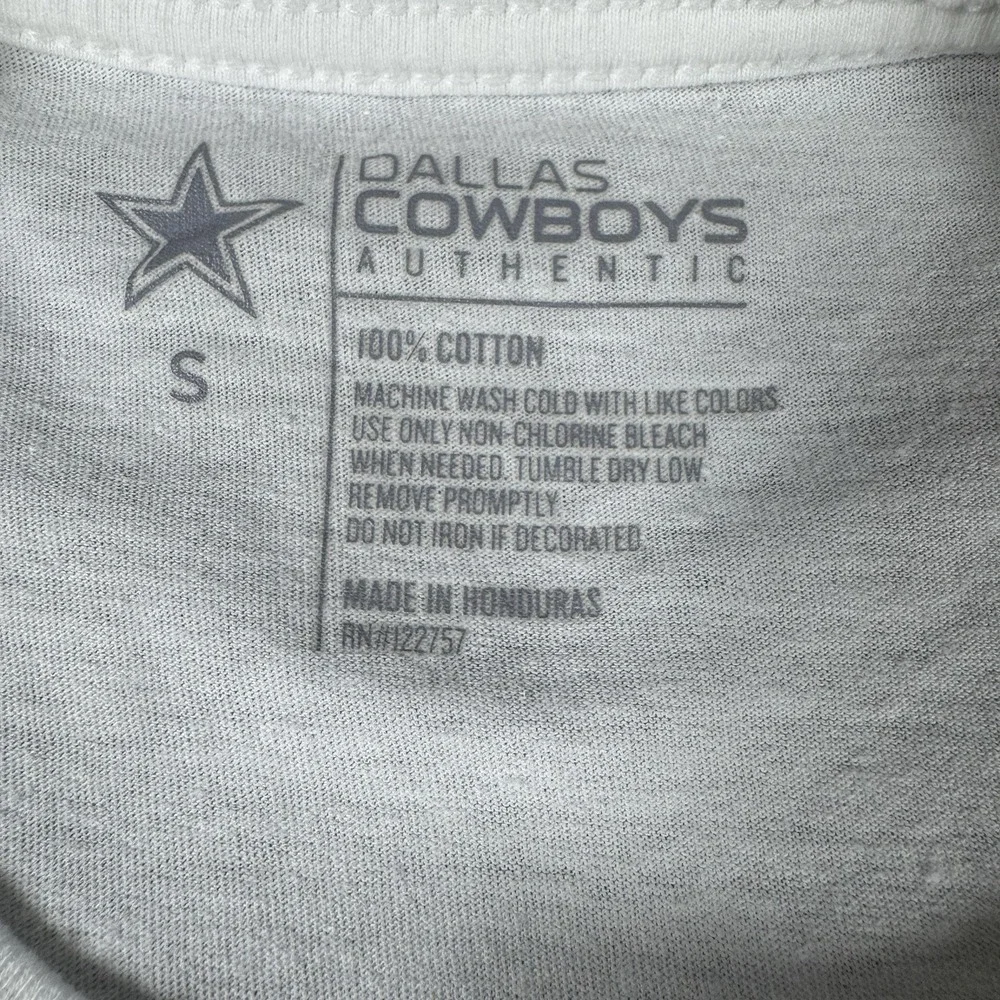 New Dallas Cowboys Authentic Apparel Men's Small‎ White T Shirt NFC East NWOT
